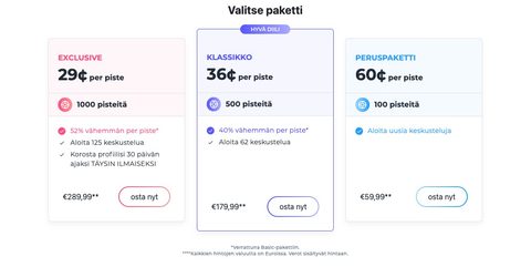 Kuvakaappaus Ashley Madison-palvelun hinnoista
