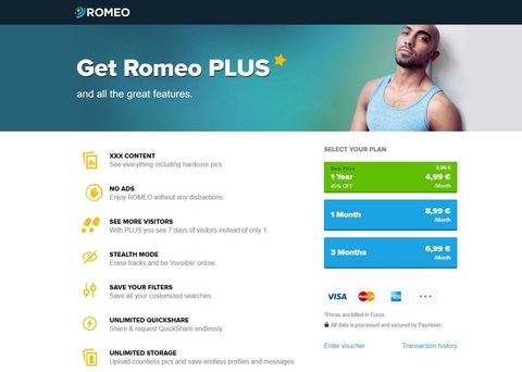 Kuvakaappaus Romeo-palvelun hinnoista